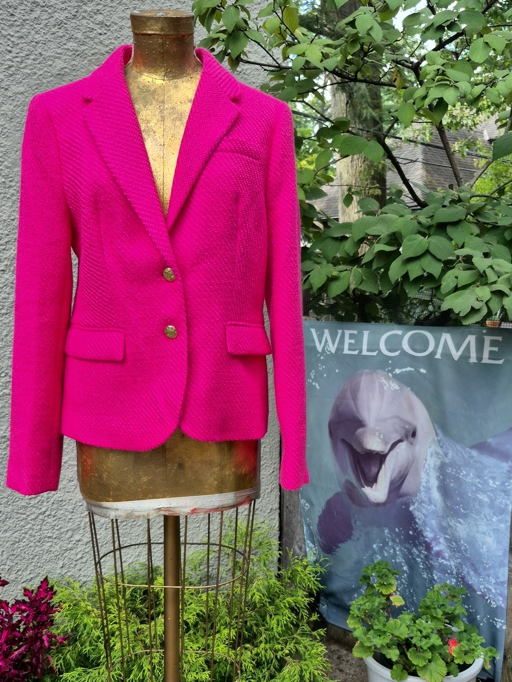 J. Crew Fuscia Pink Women's Tailored Blazer